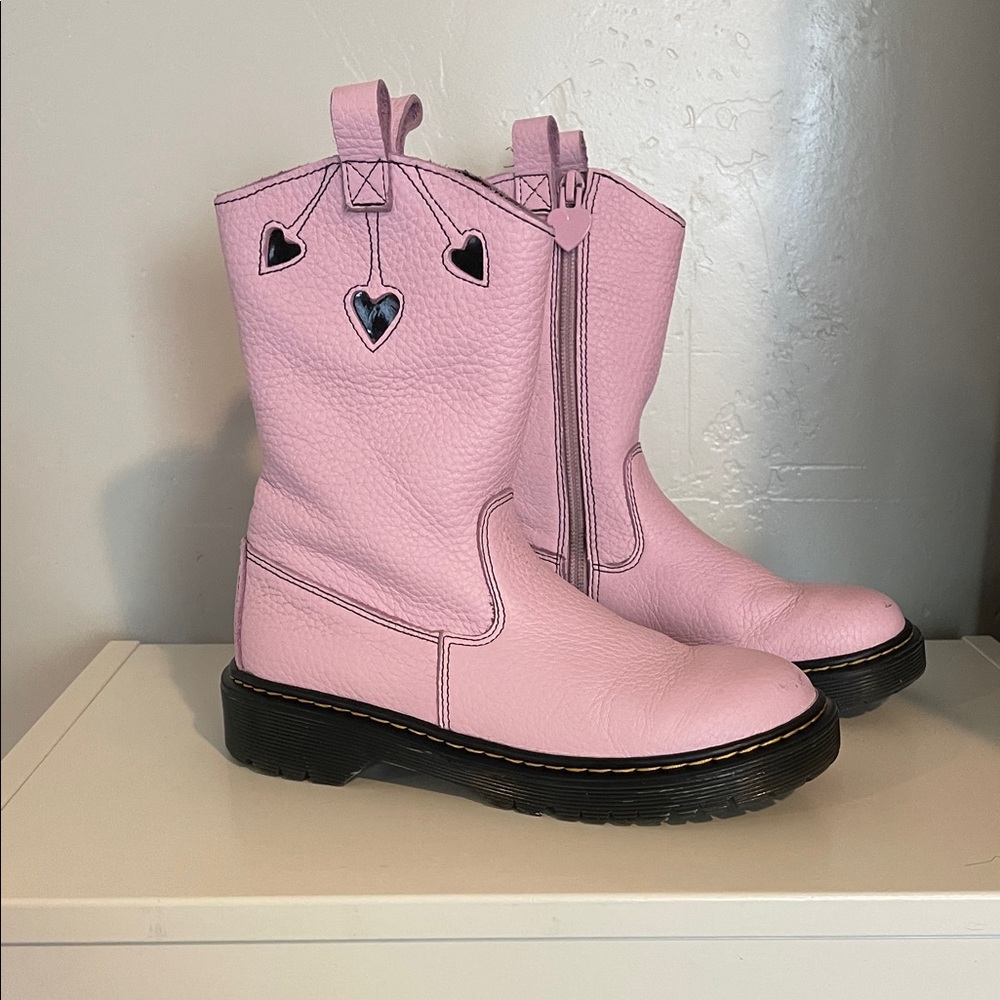 Dr. Martens Light Pink Heart Kids Boots
